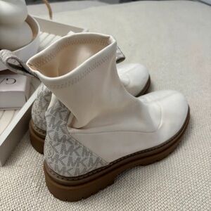 Michael Kors White and Gray Heeled Boots
